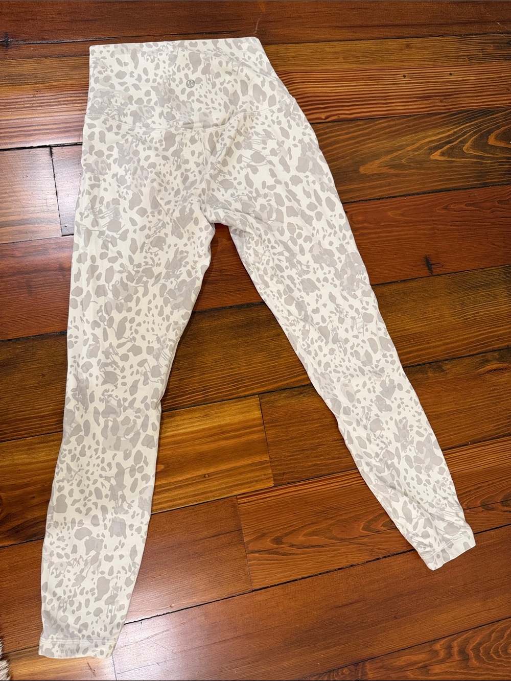 lululemon athletica Cream and Light Gray Animal Print Leggings